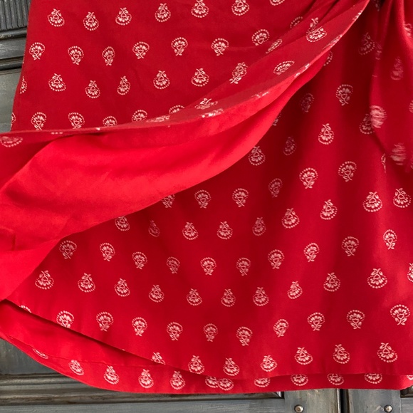 Sezane Red Mini Skirt with White Pattern - Picture 5 of 6